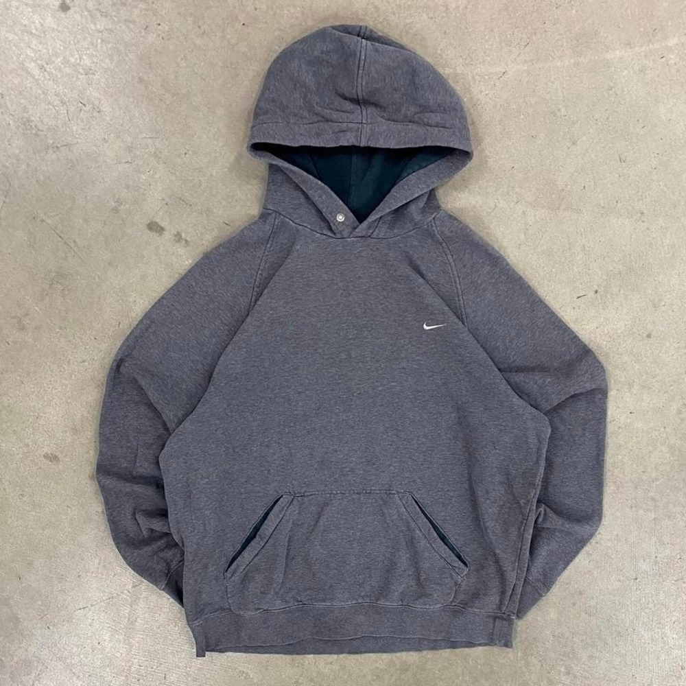 Vintage‎ Y2K Nike Grey Tag Grey Hoodie Sweatshirt Size XL